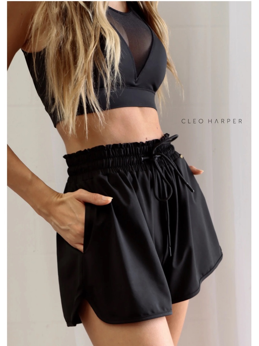 Cleo Harper black rise black mesh bralet size small